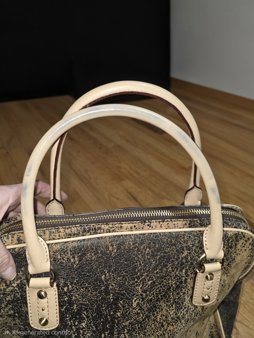 Michael Kors Unique Soft Suede Large Beige Ultra Distressed/Vintage Satchel - Picture 7 of 7